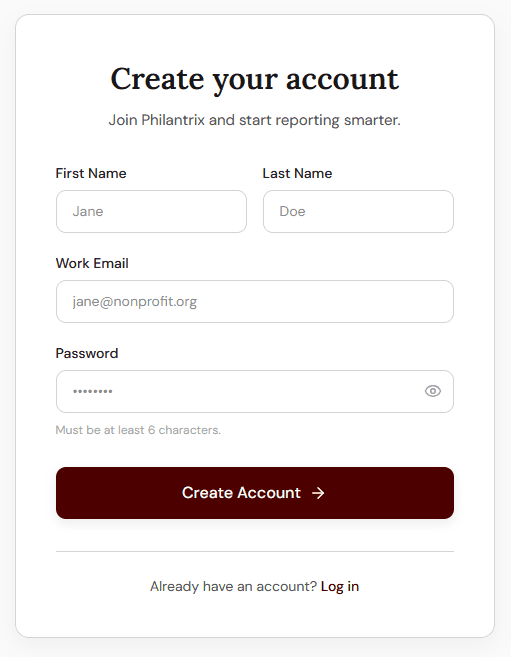 Register screen